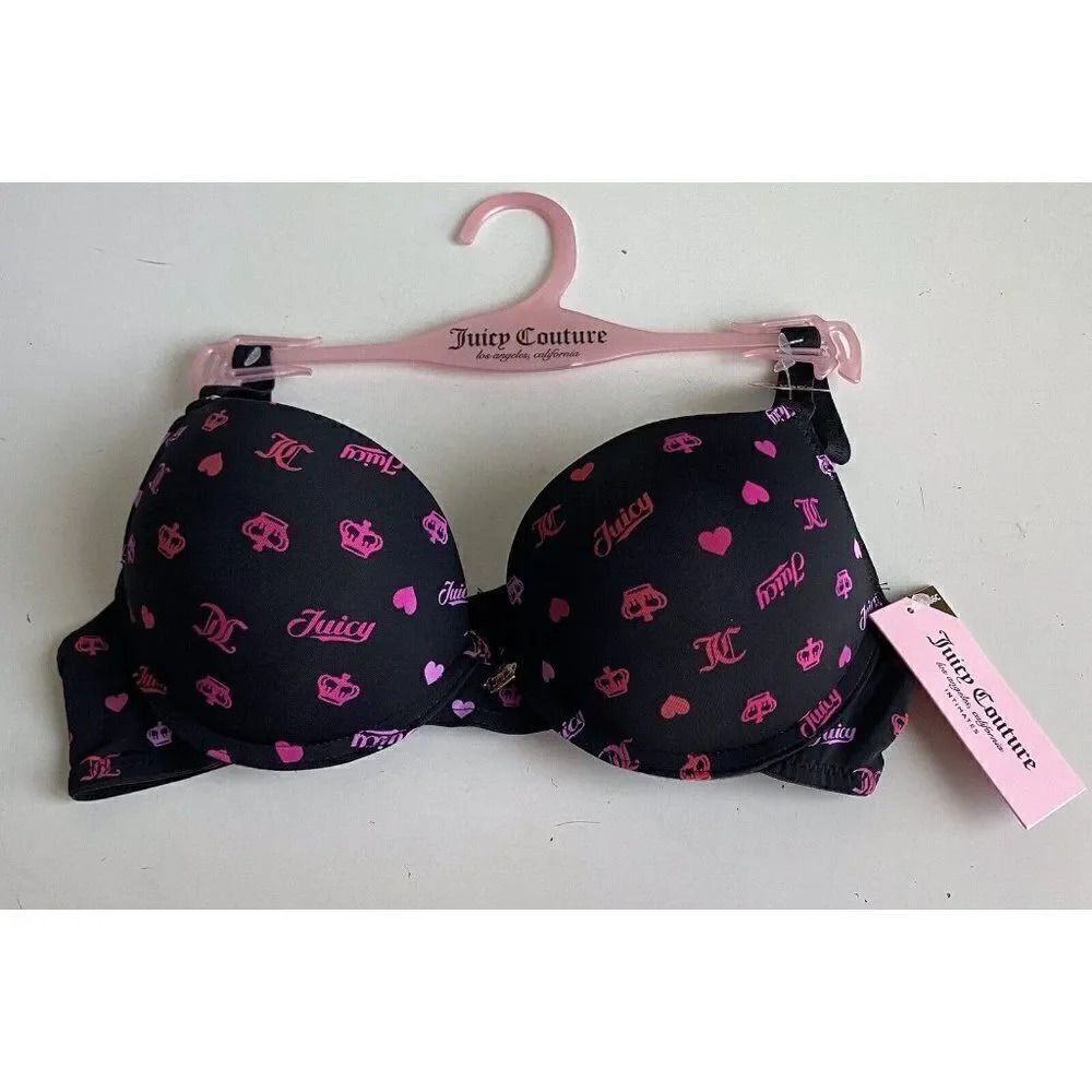 Juicy Couture Sexy Push Up Bra Size 36C‎ Ombre Crown JC6650A Valentine’s NEW